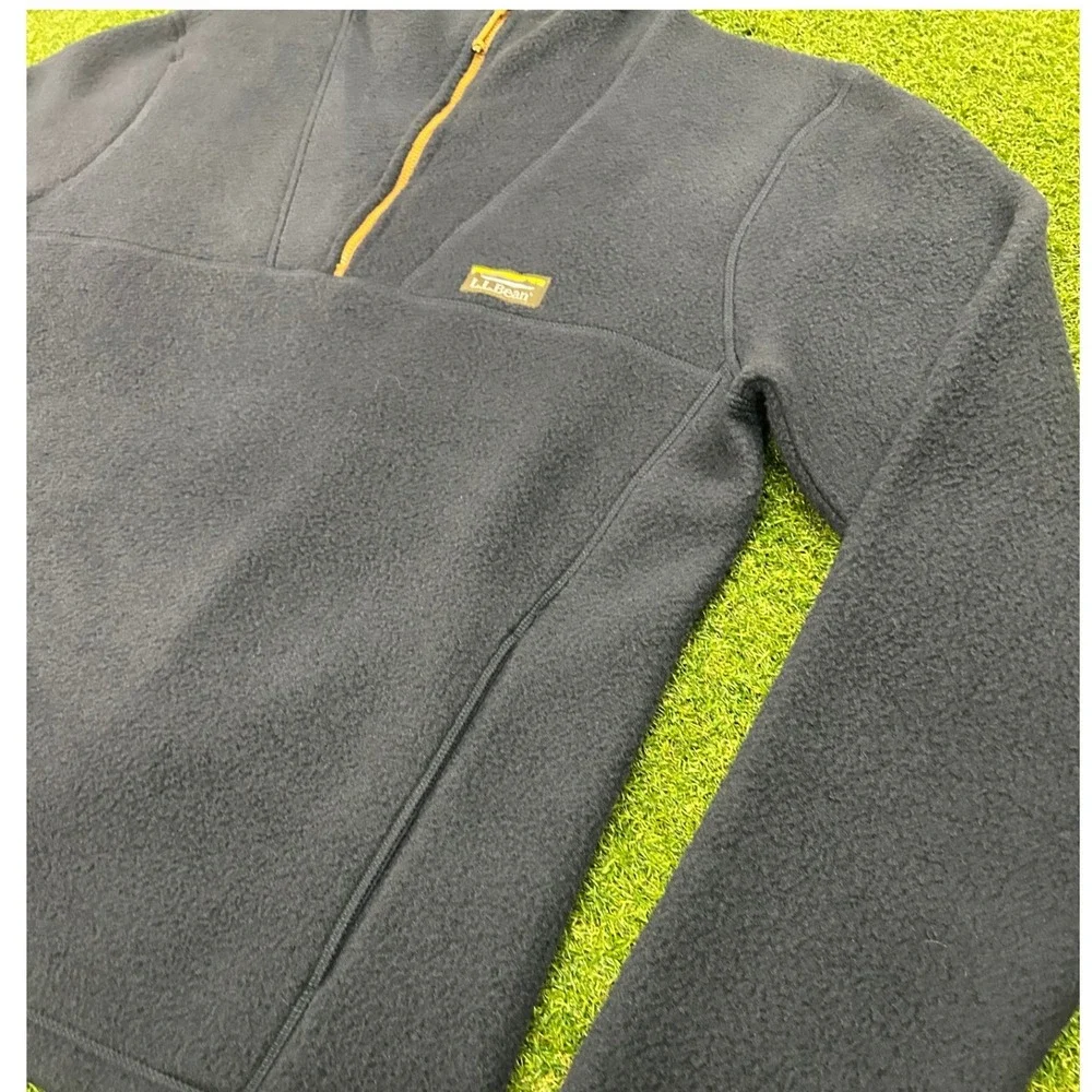 LL Bean Katahdin Fleece Pullover Mens Large Navy‎ Blue Quarter Zip 511605 NEW